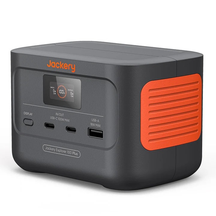 Mini centrala portabila Jackery Explorer 100 Plus / Capacity: 99Wh/31000mAh 3.2V / AC Output: 128W total / Black-Orange Mini centrala portabila Jackery Explorer 100 Plus / Capacity: 99Wh/31000mAh 3.2V / AC Output: 128W total / Black-Orange
