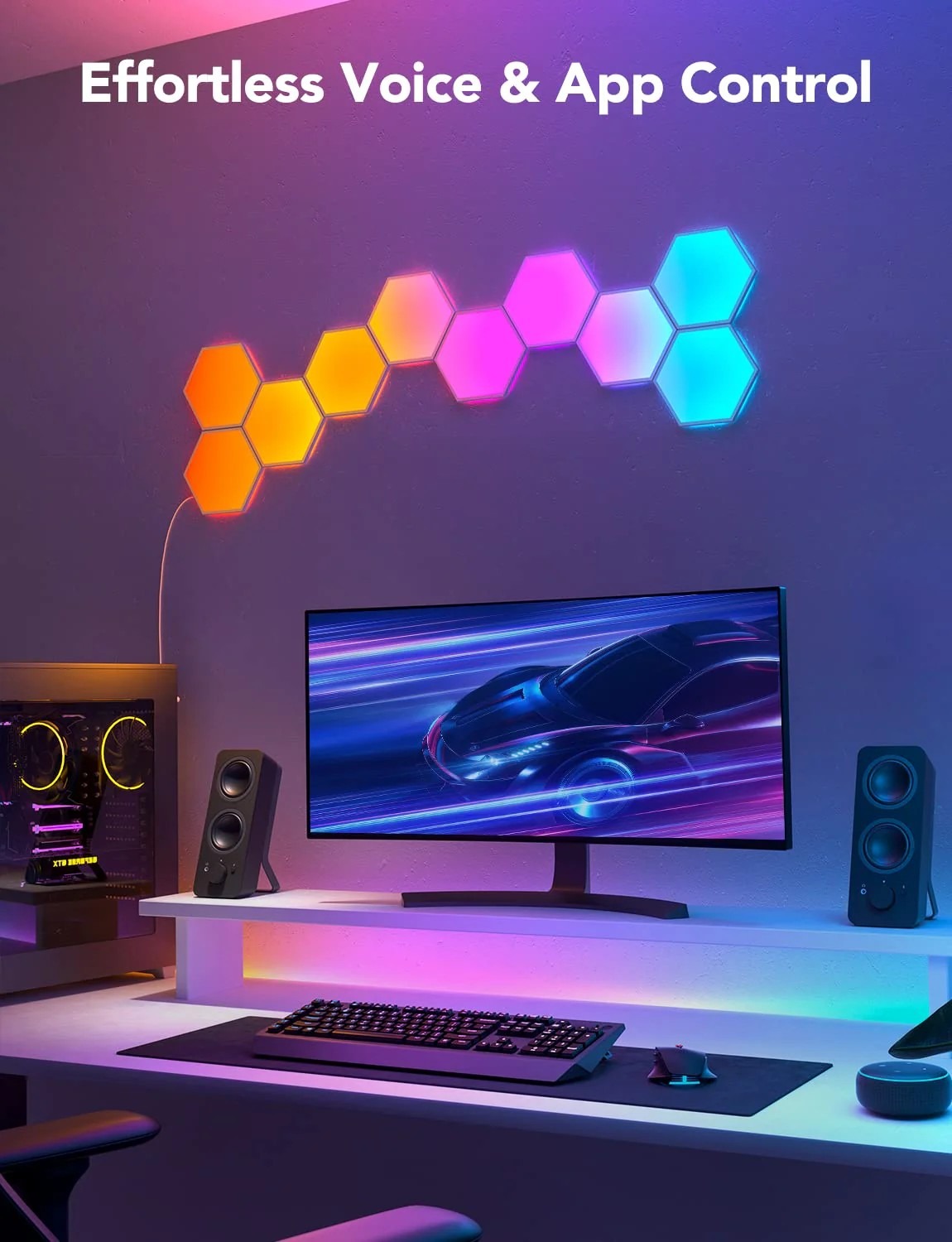 Шестиугольные световые панели GOVEE Glide Hexa Light Panels / 10 Pack / Wi-Fi + BT / Multicolor Шестиугольные световые панели GOVEE Glide Hexa Light Panels / 10 Pack / Wi-Fi + BT / Multicolor