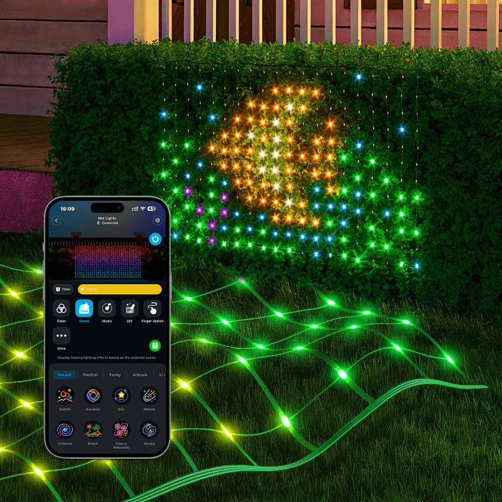 Наружные сетчатые светильники GOVEE RGBIC Net Lights 1.2*1.2m Наружные сетчатые светильники GOVEE RGBIC Net Lights 1.2*1.2m