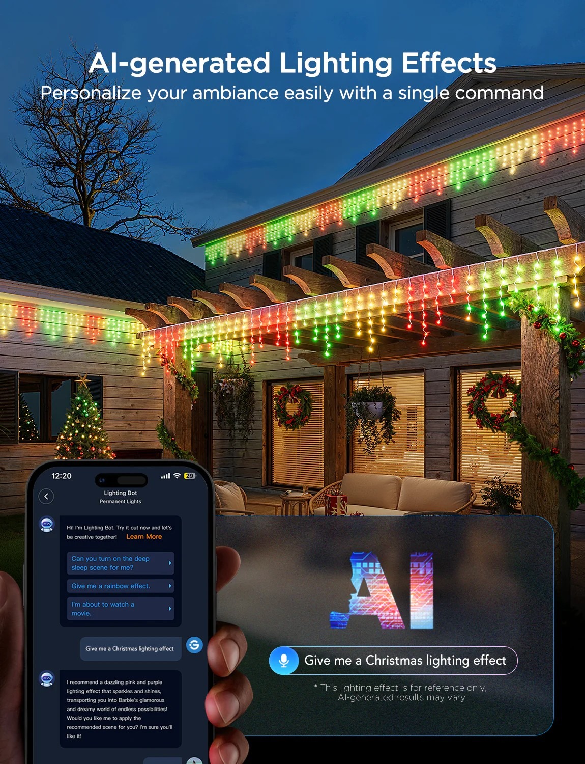 Уличная гирлянда в виде сосулек GOVEE RGBIC Icicle Ligths 10M Уличная гирлянда в виде сосулек GOVEE RGBIC Icicle Ligths 10M