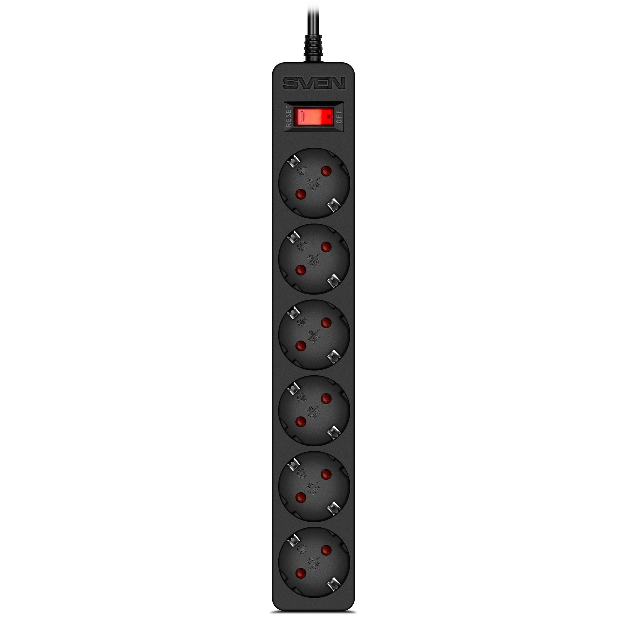 Фильтр сетевой SVEN SF-06E/ 6 Sockets/ 2300W/ 5.0m/ Black Фильтр сетевой SVEN SF-06E/ 6 Sockets/ 2300W/ 5.0m/ Black