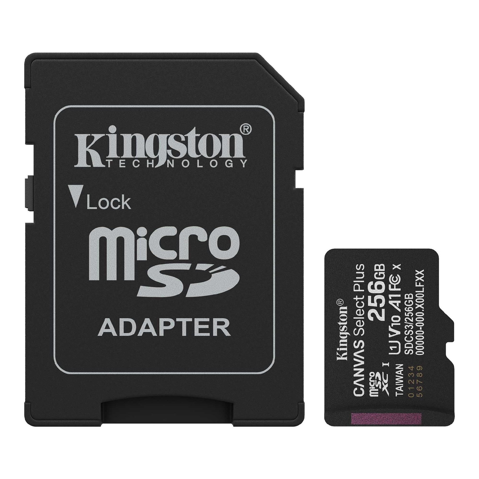 Card de memorie microSD 256GB Kingston Canvas Select Plus, 150MB/s + SD adapter Card de memorie microSD 256GB Kingston Canvas Select Plus, 150MB/s + SD adapter