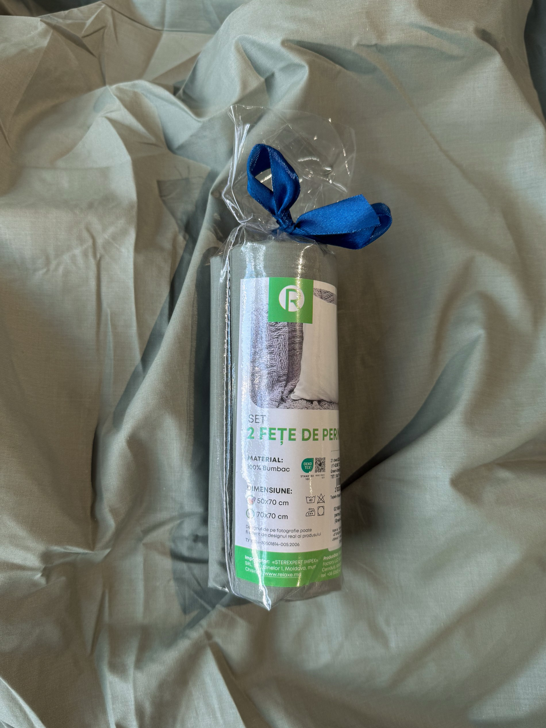 Set 2 fețe de pernă Relaxe Home 50 x 70 cm Green-Gray Set 2 fețe de pernă Relaxe Home 50 x 70 cm Green-Gray