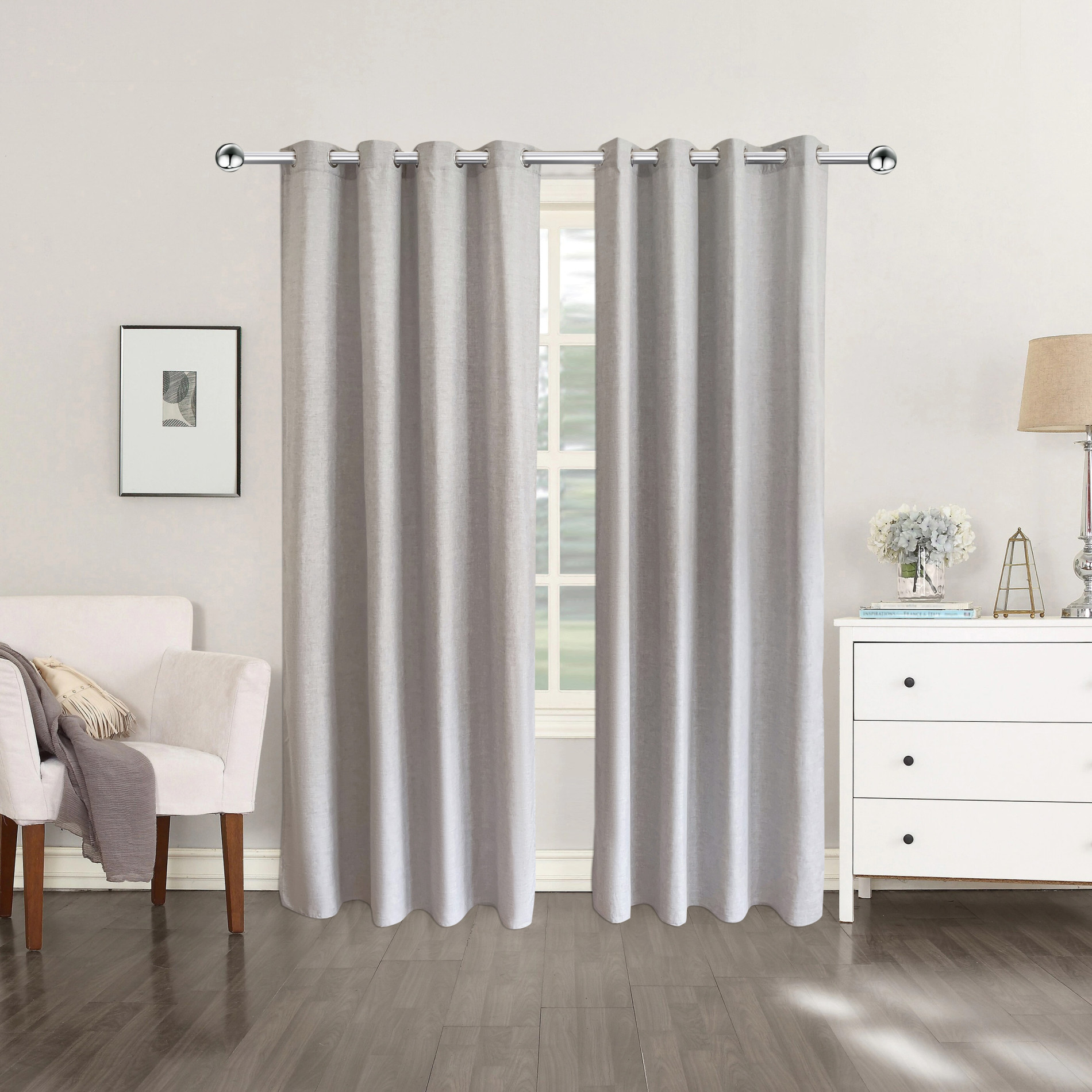 Draperie Softica Faux 140 x 240 cm Grey