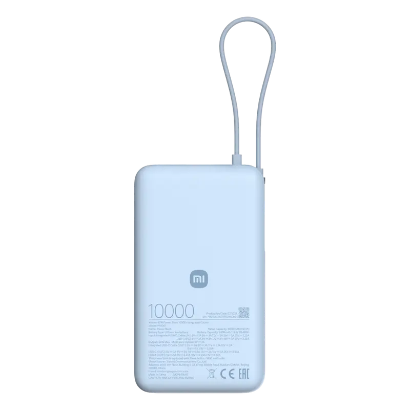 Acumulator extern Xiaomi BHR08NZGL, 10000mAh, Albastru deschis Acumulator extern Xiaomi BHR08NZGL, 10000mAh, Albastru deschis