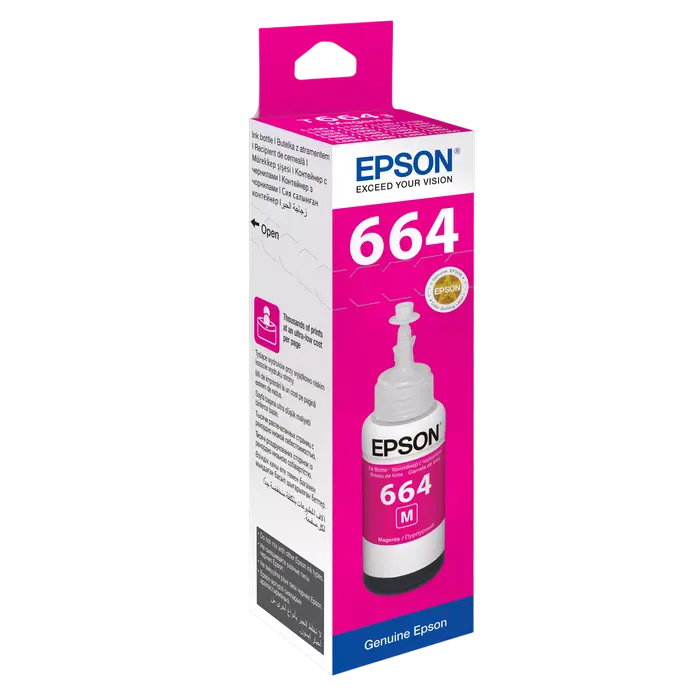 Recipient de cerneală Epson T664, 70ml, Magenta Recipient de cerneală Epson T664, 70ml, Magenta
