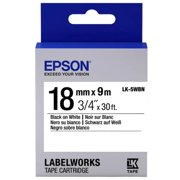 Картридж с лентой Epson LK-5WBN, 18 мм x 9 м Картридж с лентой Epson LK-5WBN, 18 мм x 9 м