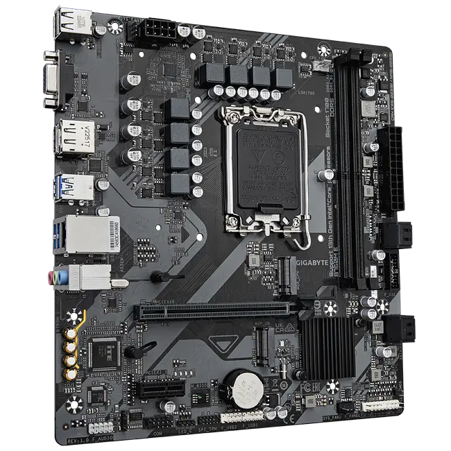 Материнская плата Gigabyte B760M E, LGA1700, Intel B760, Micro-ATX Материнская плата Gigabyte B760M E, LGA1700, Intel B760, Micro-ATX