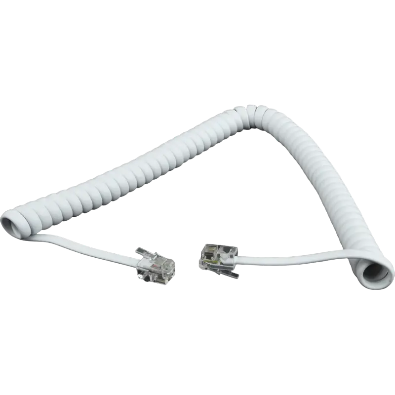 Спиральный шнур телефонной трубки Cablexpert TC4P4CS-2M, Белый Спиральный шнур телефонной трубки Cablexpert TC4P4CS-2M, Белый