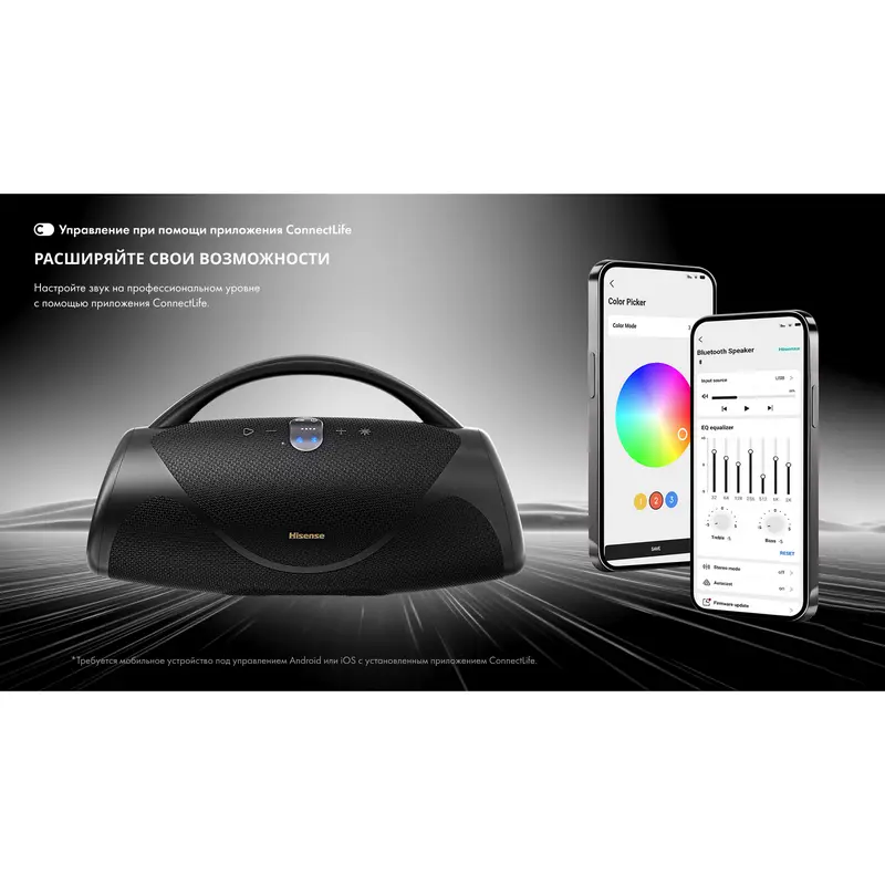 Portable Speakers VoyageBoom Hisense, Black Portable Speakers VoyageBoom Hisense, Black