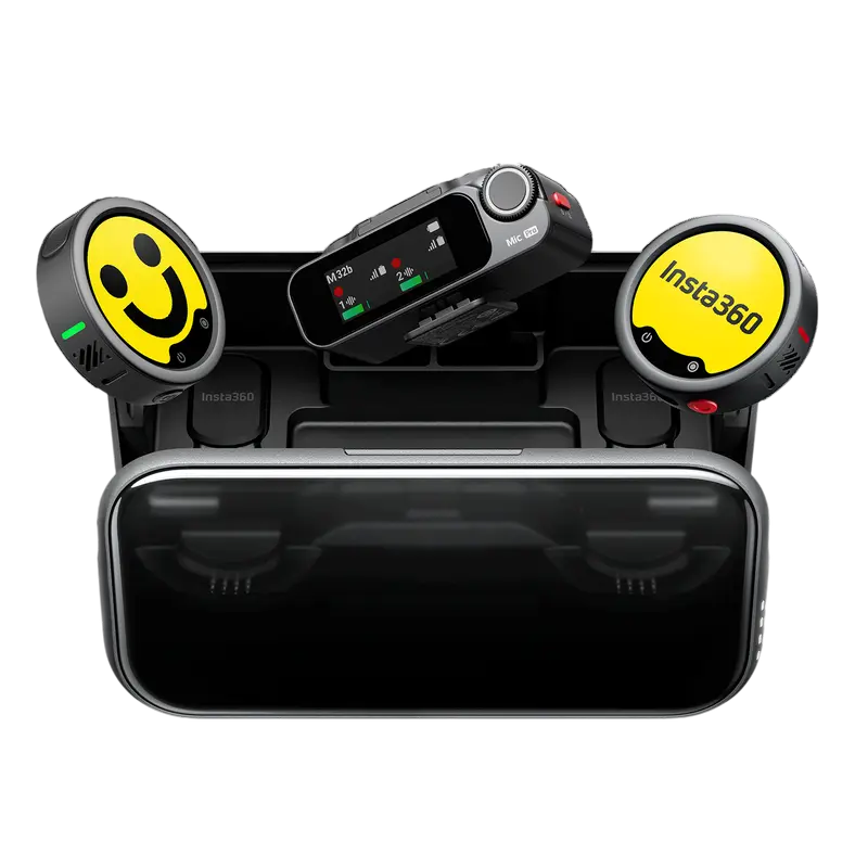 Microfon portabil pentru înregistrare vocală Insta360 Mic Pro (2 TX + 1 RX), Fără fir, Negru Microfon portabil pentru înregistrare vocală Insta360 Mic Pro (2 TX + 1 RX), Fără fir, Negru