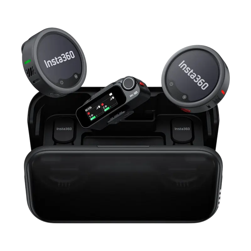 Microfon portabil pentru înregistrare vocală Insta360 Mic Pro (2 TX + 1 RX), Fără fir, Negru Microfon portabil pentru înregistrare vocală Insta360 Mic Pro (2 TX + 1 RX), Fără fir, Negru