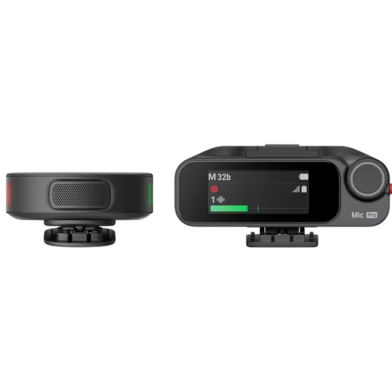 Microfon portabil pentru înregistrare vocală Insta360 Mic Pro (2 TX + 1 RX), Fără fir, Negru Microfon portabil pentru înregistrare vocală Insta360 Mic Pro (2 TX + 1 RX), Fără fir, Negru