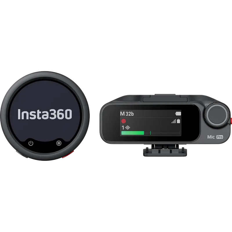 Microfon portabil pentru înregistrare vocală Insta360 Mic Pro (2 TX + 1 RX), Fără fir, Negru Microfon portabil pentru înregistrare vocală Insta360 Mic Pro (2 TX + 1 RX), Fără fir, Negru