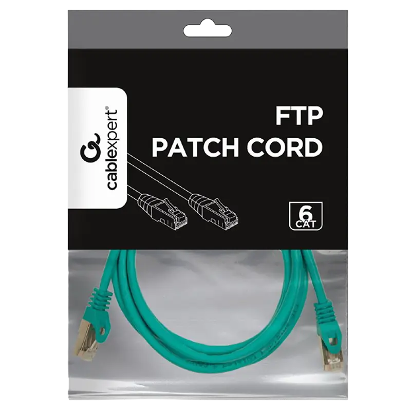 Патч-корд Cablexpert PP6-3M/G, Cat6 FTP , 3м, Зелёный Патч-корд Cablexpert PP6-3M/G, Cat6 FTP , 3м, Зелёный
