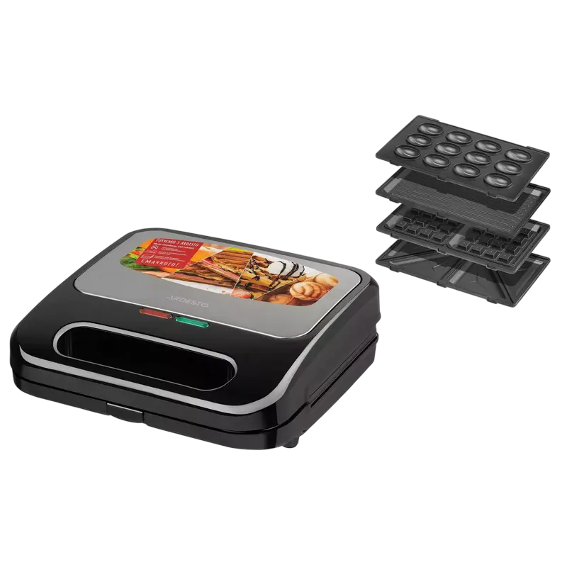 Aparat pentru sandwich multifunctional Ardesto SM-H400S, Negru | Oțel inoxidabil Aparat pentru sandwich multifunctional Ardesto SM-H400S, Negru | Oțel inoxidabil