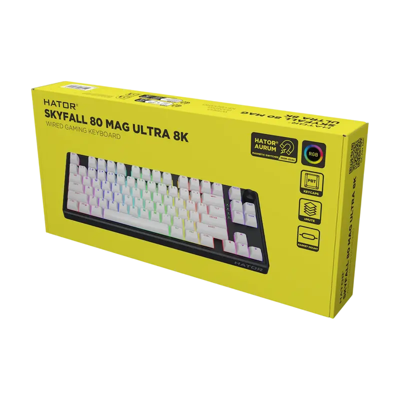 Tastatură HATOR Skyfall 80 MAG ULTRA 8K, Cu fir, Negru | Alb Tastatură HATOR Skyfall 80 MAG ULTRA 8K, Cu fir, Negru | Alb