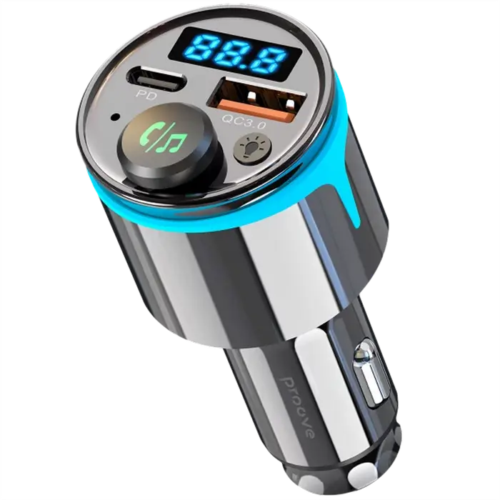 Car Charger Proove FM Launcher Nexus (PD+QC3.0) Type-C+USB Black Car Charger Proove FM Launcher Nexus (PD+QC3.0) Type-C+USB Black