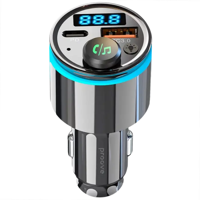 Car Charger Proove FM Launcher Nexus (PD+QC3.0) Type-C+USB Black Car Charger Proove FM Launcher Nexus (PD+QC3.0) Type-C+USB Black