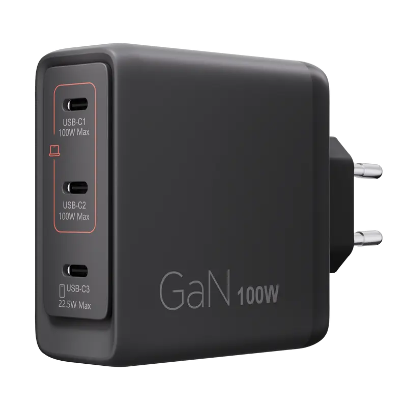 Lenovo USB-C Multi-port 100W GaN Charger, 3xUSB-C; (WxDxH): 70x70x30.5 mm, Weight: 240 g., USB-C cab Lenovo USB-C Multi-port 100W GaN Charger, 3xUSB-C; (WxDxH): 70x70x30.5 mm, Weight: 240 g., USB-C cab