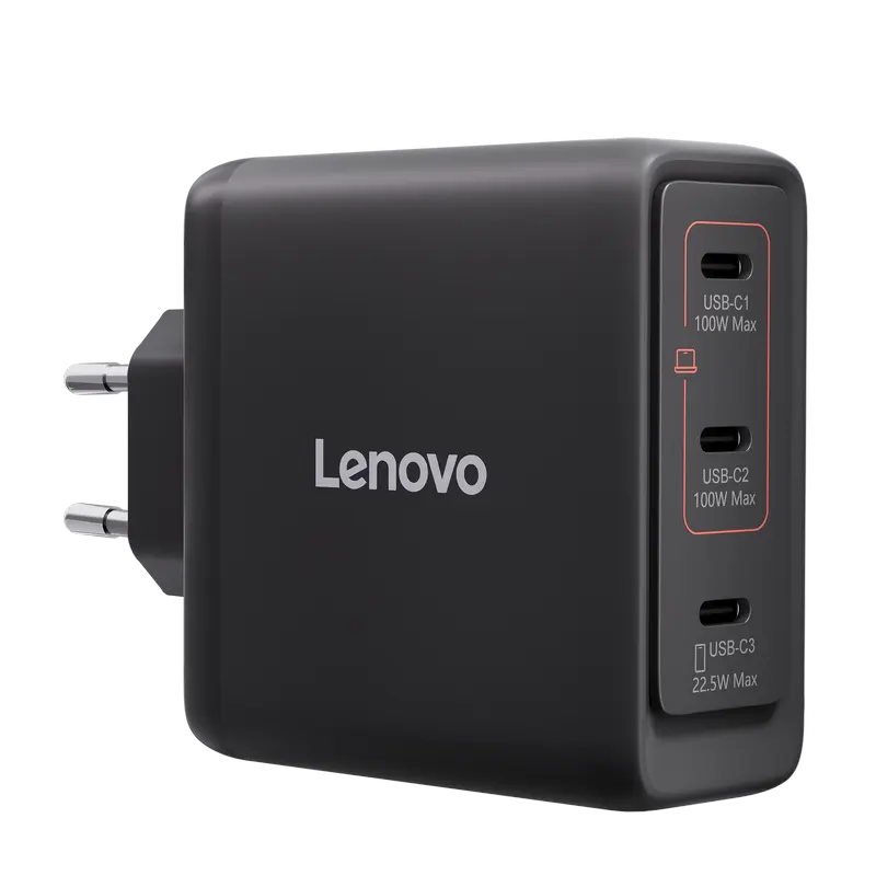 Lenovo USB-C Multi-port 100W GaN Charger, 3xUSB-C; (WxDxH): 70x70x30.5 mm, Weight: 240 g., USB-C cab Lenovo USB-C Multi-port 100W GaN Charger, 3xUSB-C; (WxDxH): 70x70x30.5 mm, Weight: 240 g., USB-C cab