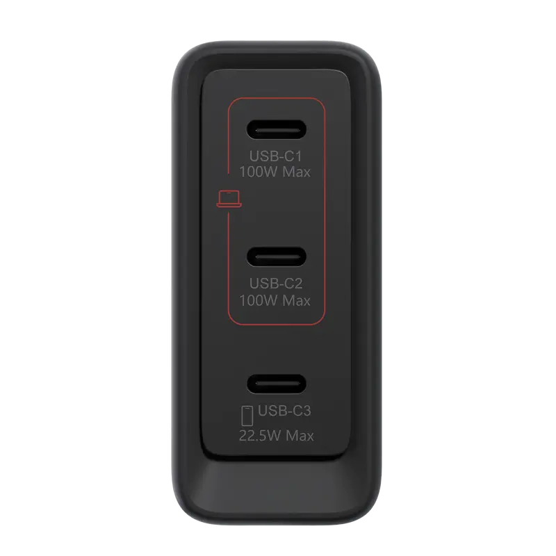 Lenovo USB-C Multi-port 100W GaN Charger, 3xUSB-C; (WxDxH): 70x70x30.5 mm, Weight: 240 g., USB-C cab Lenovo USB-C Multi-port 100W GaN Charger, 3xUSB-C; (WxDxH): 70x70x30.5 mm, Weight: 240 g., USB-C cab