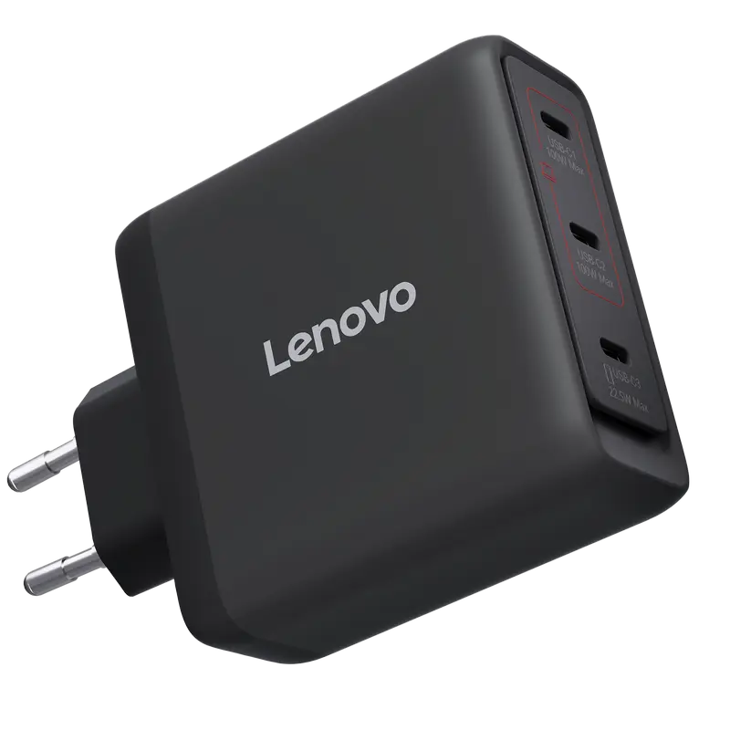 Lenovo USB-C Multi-port 100W GaN Charger, 3xUSB-C; (WxDxH): 70x70x30.5 mm, Weight: 240 g., USB-C cab Lenovo USB-C Multi-port 100W GaN Charger, 3xUSB-C; (WxDxH): 70x70x30.5 mm, Weight: 240 g., USB-C cab