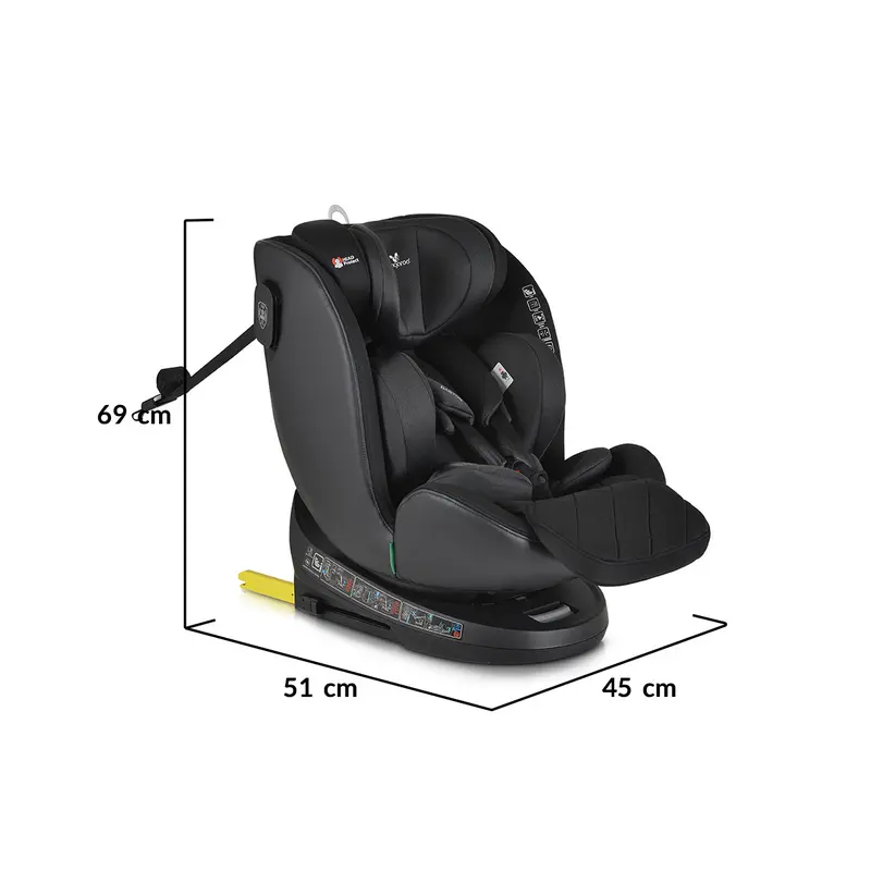 Scaun auto Cangaroo Castor 40-150cm black 3801005151844 Scaun auto Cangaroo Castor 40-150cm black 3801005151844