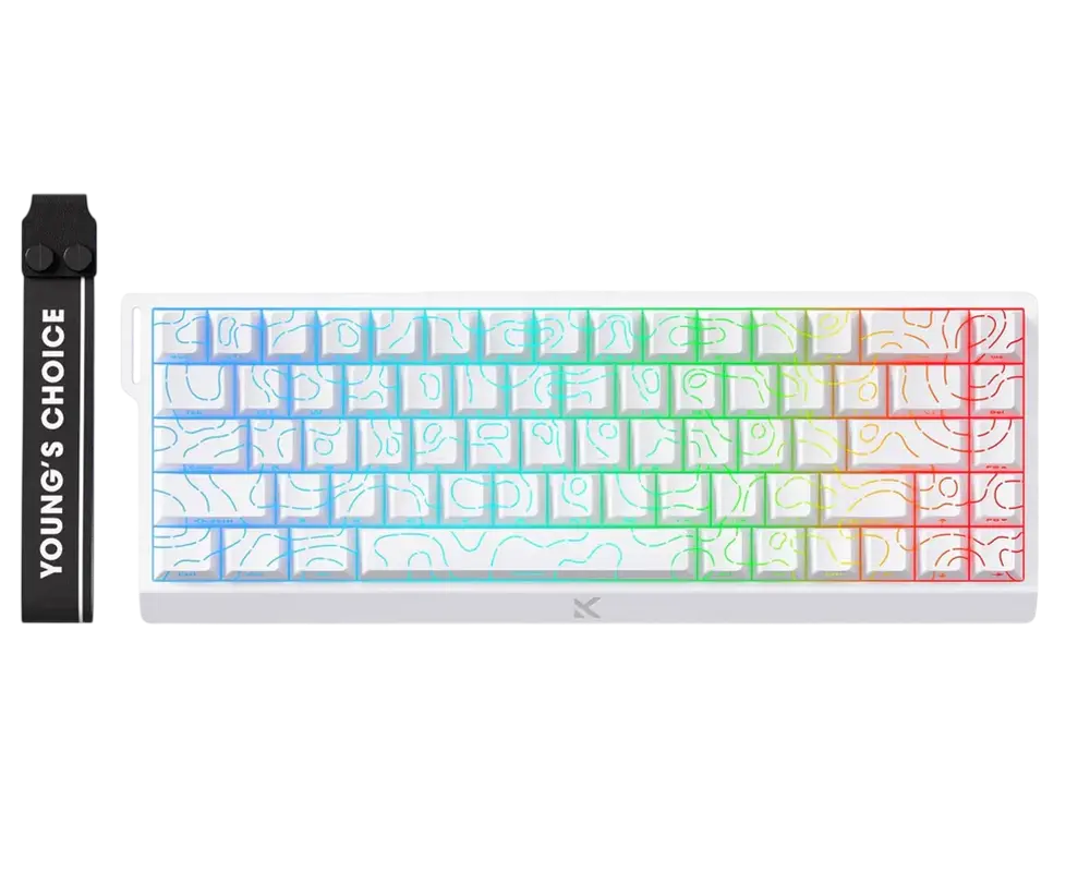 Клавиатура MCHOSE Ace 68 E-Sport, Проводное, White Topographic
