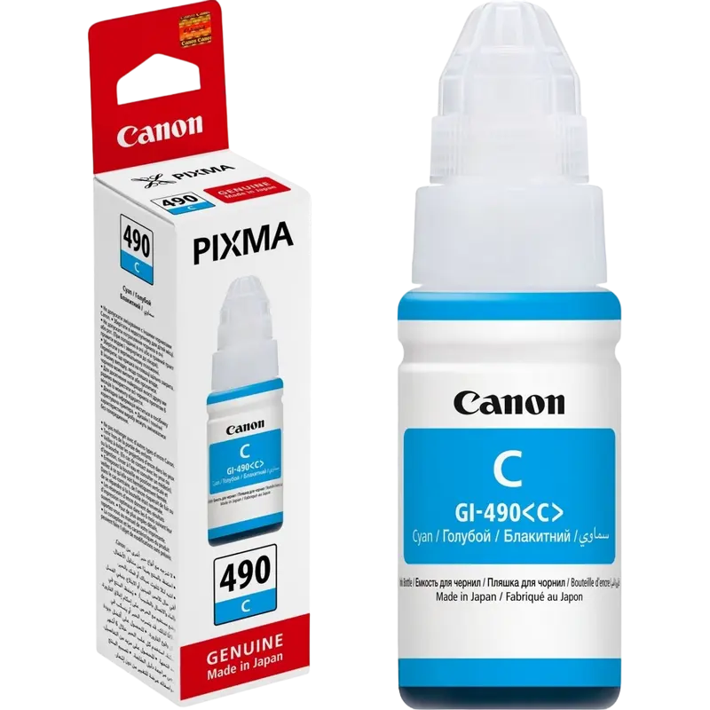 Контейнер с чернилами Canon GI-490, 70мл, Голубой Контейнер с чернилами Canon GI-490, 70мл, Голубой