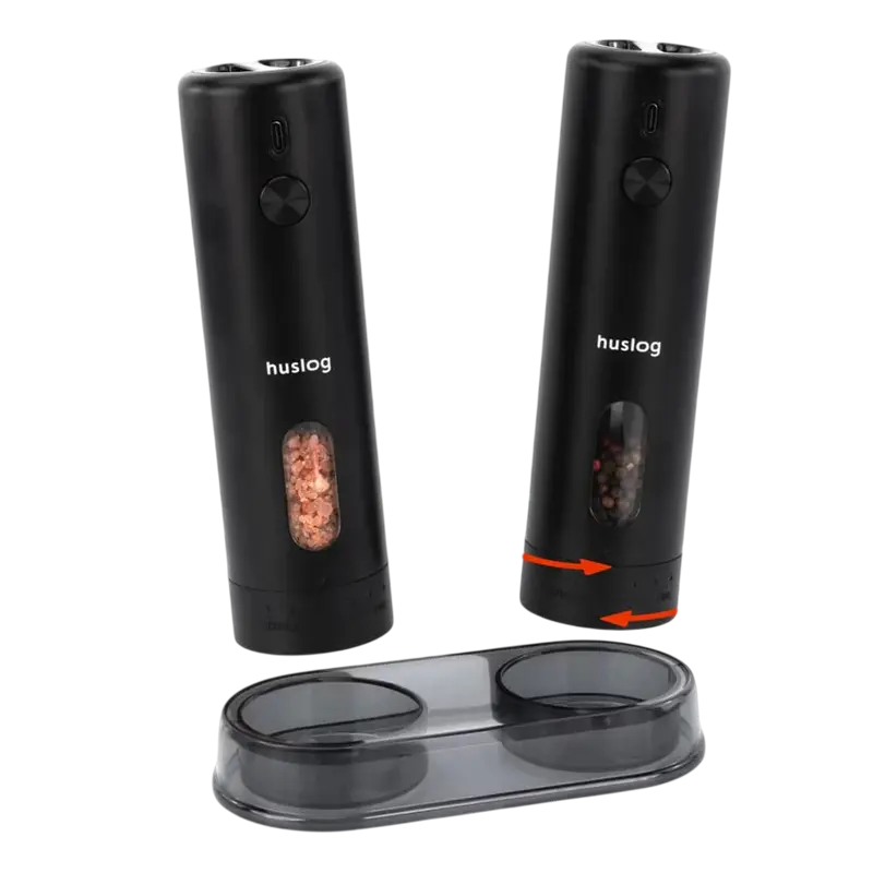 Huslog Set of electric grinders with USB charging - Black Huslog Set of electric grinders with USB charging - Black