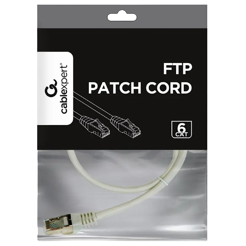 Patch cord Cablexpert PP6-0.5M, Cat6 FTP , 0,5m, Gri Patch cord Cablexpert PP6-0.5M, Cat6 FTP , 0,5m, Gri