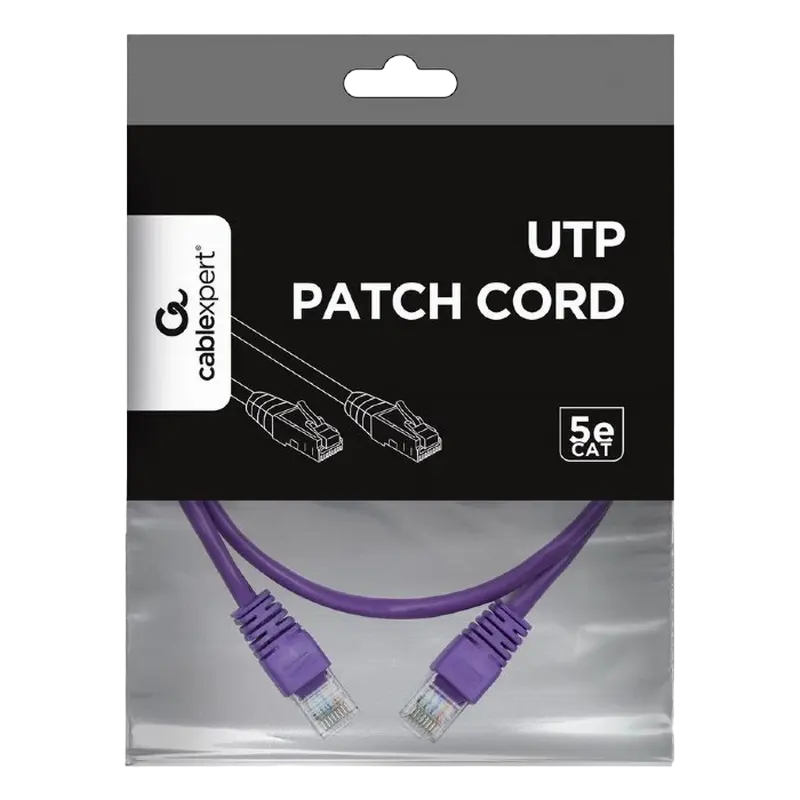 Patch cord Cablexpert PP12-0.5M/V, CAT5e UTP, 0,5m, Violet Patch cord Cablexpert PP12-0.5M/V, CAT5e UTP, 0,5m, Violet