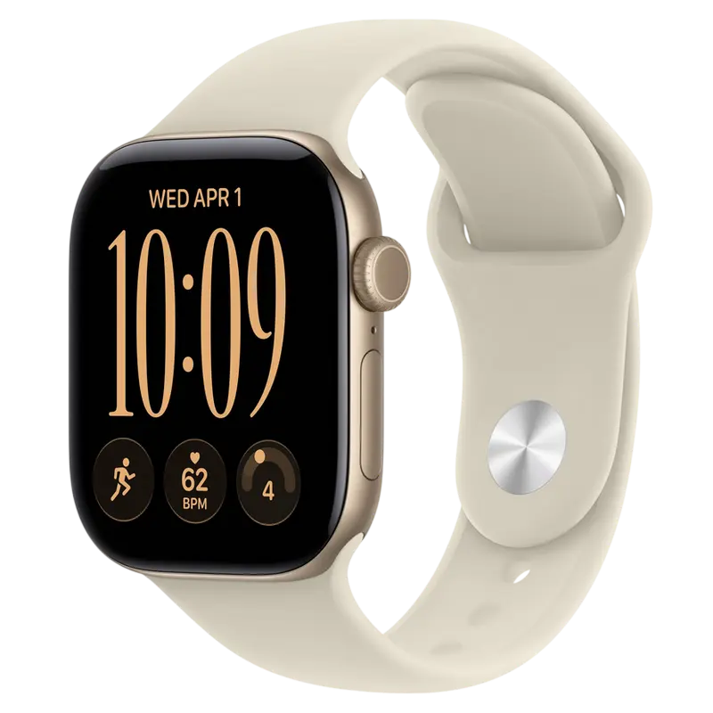 Apple Watch Series 12 GPS, 42mm Light Gold Aluminium Case with Sand Sport Band - S/M MJED4 Apple Watch Series 12 GPS, 42mm Light Gold Aluminium Case with Sand Sport Band - S/M MJED4