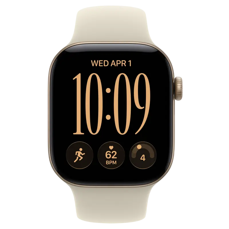 Apple Watch Series 12 GPS, 42mm Light Gold Aluminium Case with Sand Sport Band - S/M MJED4 Apple Watch Series 12 GPS, 42mm Light Gold Aluminium Case with Sand Sport Band - S/M MJED4