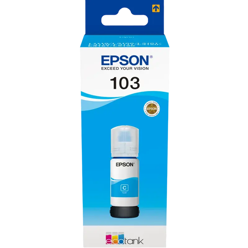Контейнер с чернилами Epson 103 EcoTank, 65мл, Голубой Контейнер с чернилами Epson 103 EcoTank, 65мл, Голубой