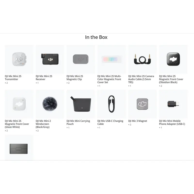 DJI Mic Mini 2S (2TX + 1RX + Charging Case), Black DJI Mic Mini 2S (2TX + 1RX + Charging Case), Black