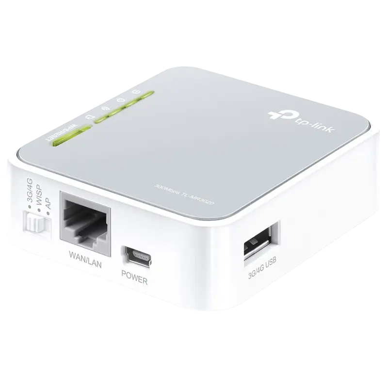 Беспроводной маршрутизатор TP-LINK TL-MR3020, 3G, 4G, Белый Беспроводной маршрутизатор TP-LINK TL-MR3020, 3G, 4G, Белый