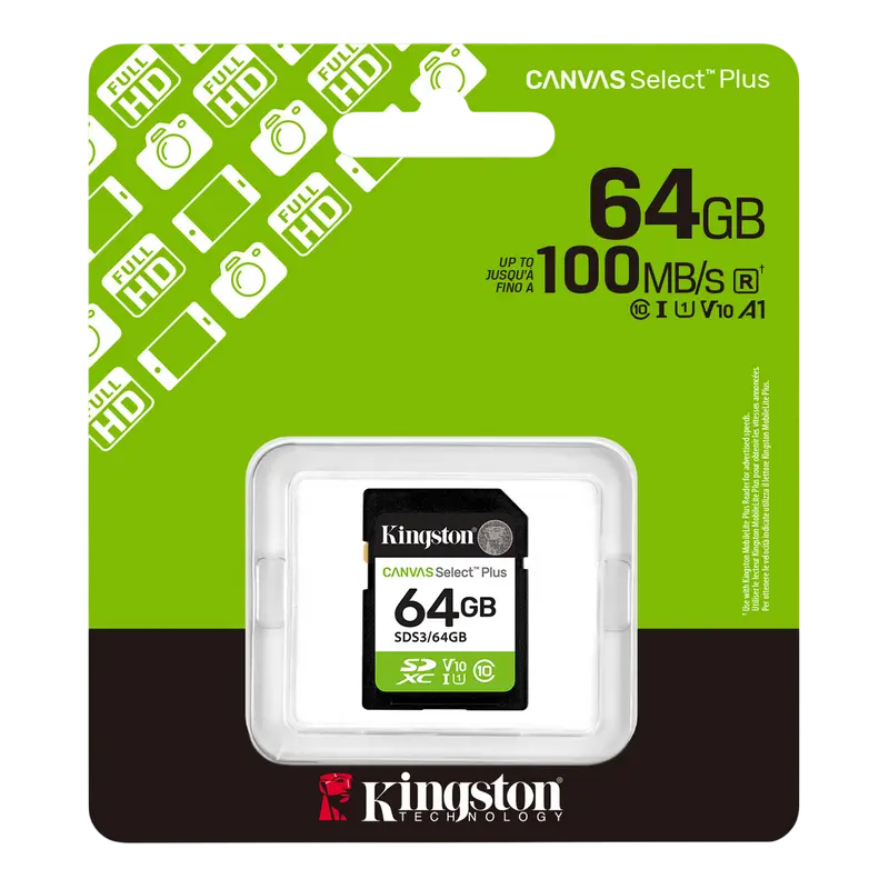 Card de Memorie Kingston Canvas Select Plus, 64GB (SDS3/64GB) Card de Memorie Kingston Canvas Select Plus, 64GB (SDS3/64GB)