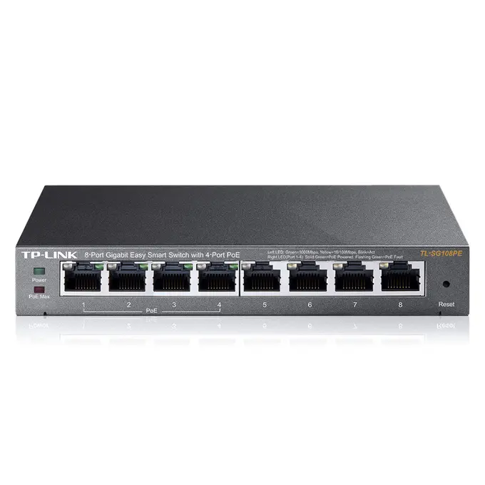 Comutator PoE TP-LINK TL-SG108PE, 4x IEEE 802.3af Comutator PoE TP-LINK TL-SG108PE, 4x IEEE 802.3af