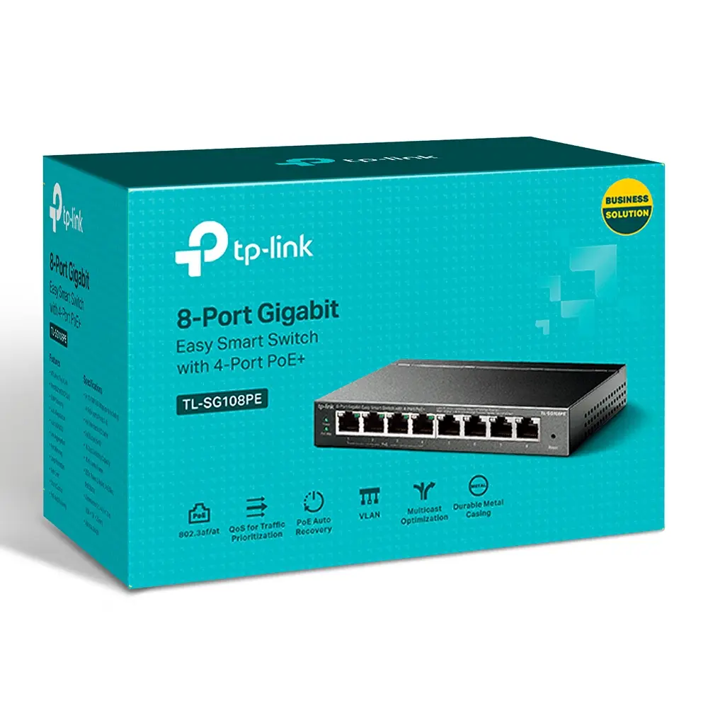 Comutator PoE TP-LINK TL-SG108PE, 4x IEEE 802.3af Comutator PoE TP-LINK TL-SG108PE, 4x IEEE 802.3af