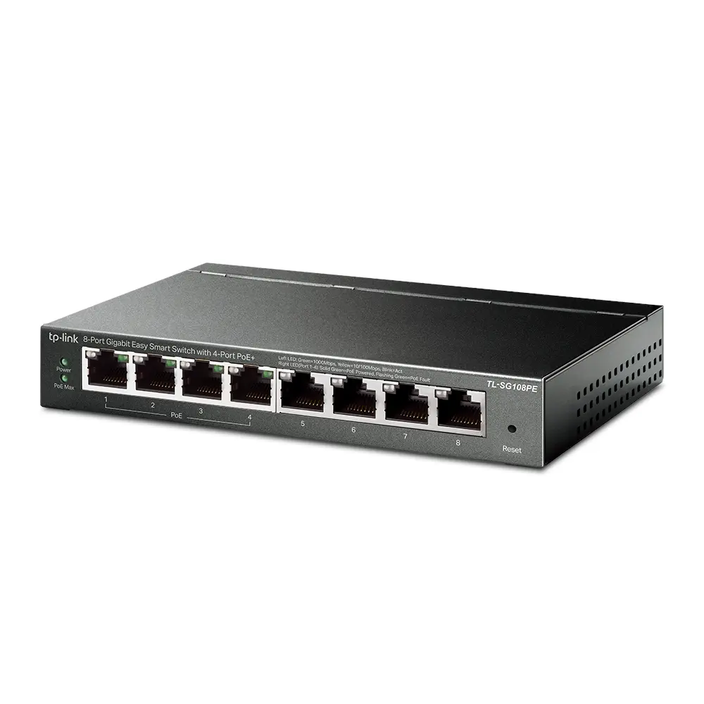 Comutator PoE TP-LINK TL-SG108PE, 4x IEEE 802.3af Comutator PoE TP-LINK TL-SG108PE, 4x IEEE 802.3af