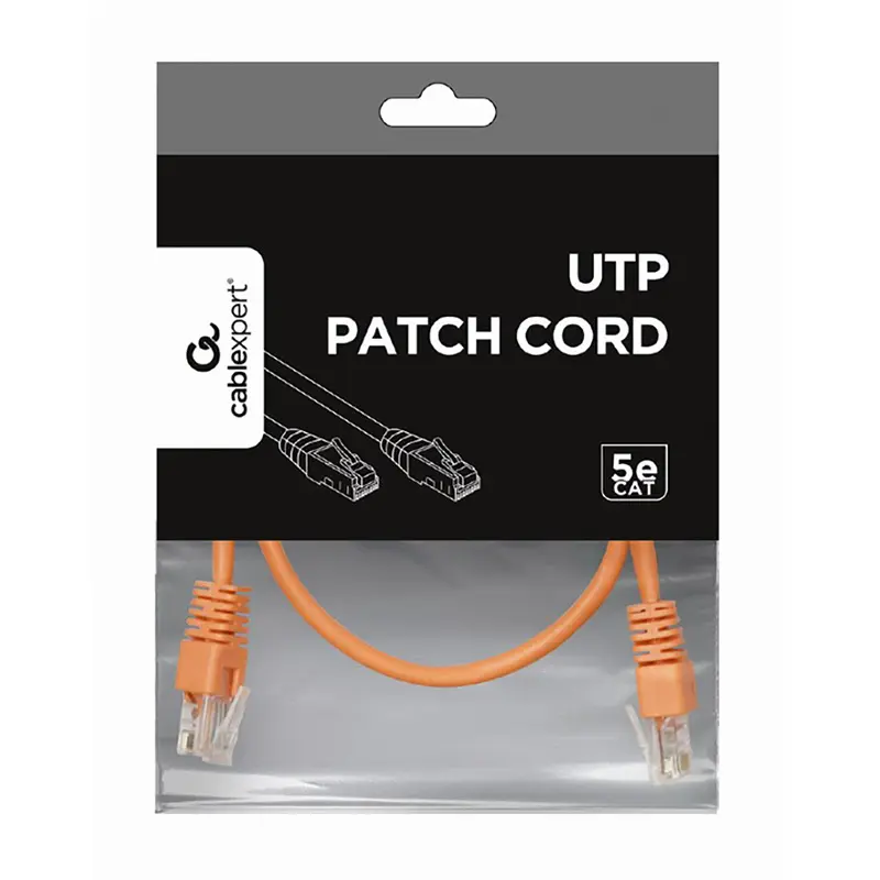 Patch cord Cablexpert PP12-0.5M/O, CAT5e UTP, 0,5m, Portocaliu Patch cord Cablexpert PP12-0.5M/O, CAT5e UTP, 0,5m, Portocaliu