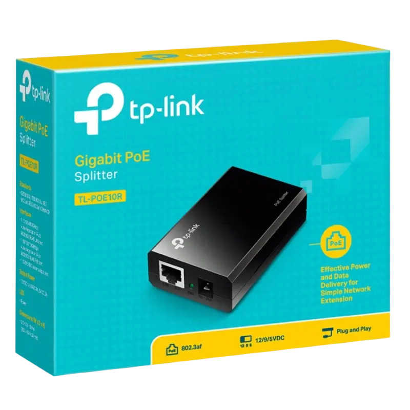 Splitter PoE TP-LINK TL-PoE10R, IEEE 802.3af Splitter PoE TP-LINK TL-PoE10R, IEEE 802.3af