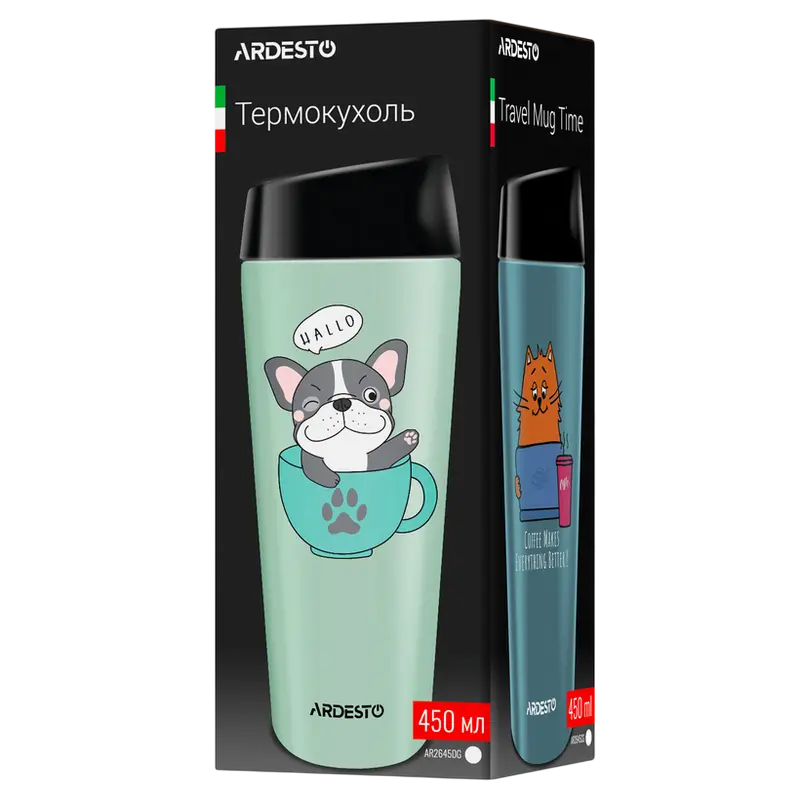 Термокружка Ardesto AR2645DG, 0,45л, Зелёный Термокружка Ardesto AR2645DG, 0,45л, Зелёный
