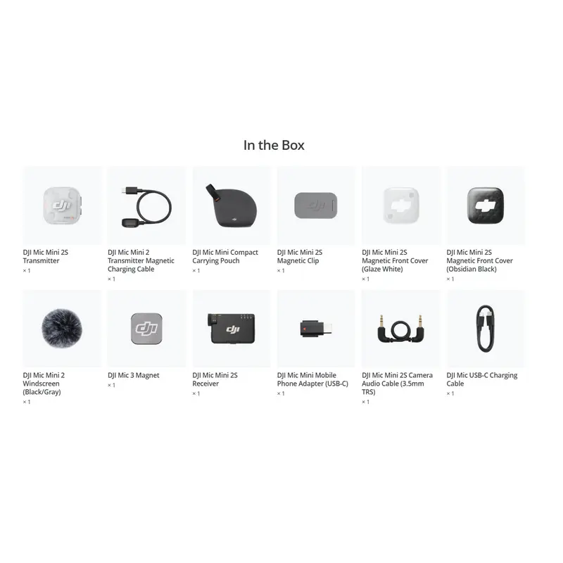 DJI Mic Mini 2S (1 TX + 1 RX), Black DJI Mic Mini 2S (1 TX + 1 RX), Black