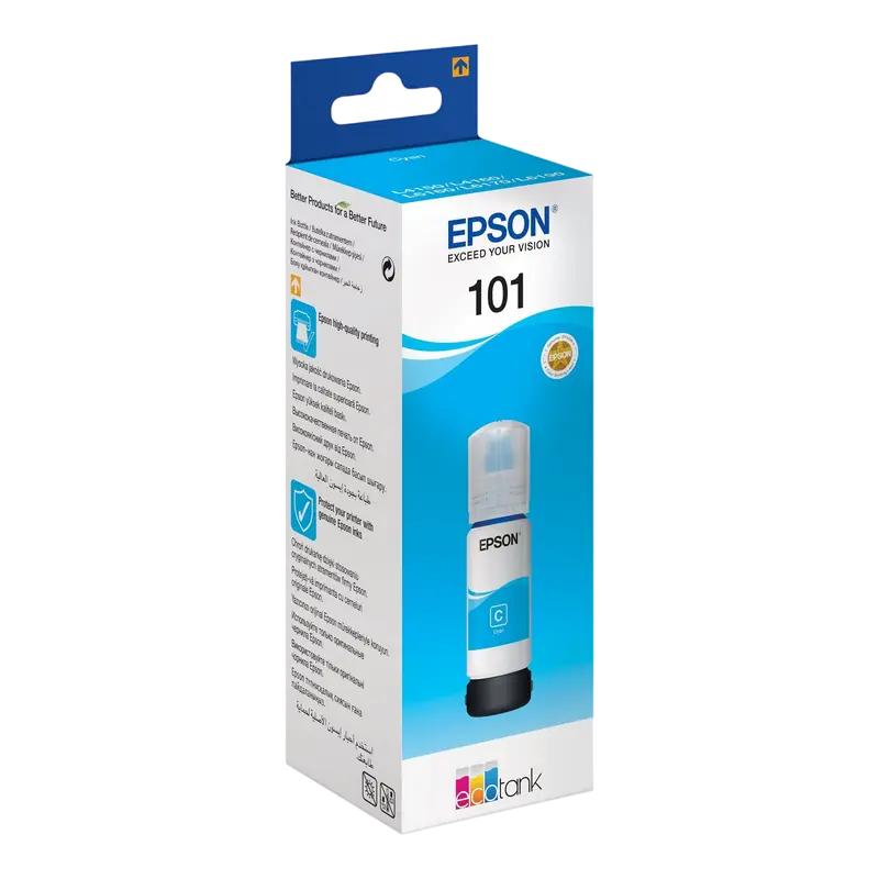 Recipient de cerneală Epson 101 EcoTank, 70ml, Cyan Recipient de cerneală Epson 101 EcoTank, 70ml, Cyan