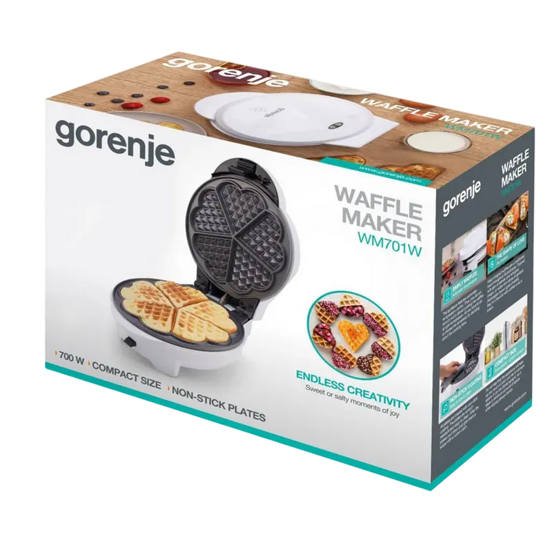 Вафельница Gorenje WM701W, Белый Вафельница Gorenje WM701W, Белый