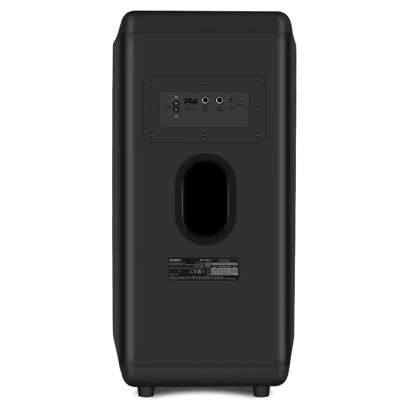 Partybox SVEN "PS-960" 180W, TWS, Bluetooth, FM, USB,LED-display, 6000mA*h, Black Partybox SVEN