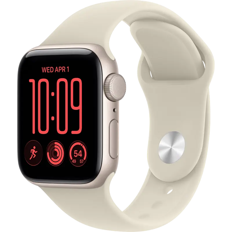 Apple Watch SE 3 40mm Aluminum Case with Sand Sport Band - M/L MJKW4 GPS, Starlight Apple Watch SE 3 40mm Aluminum Case with Sand Sport Band - M/L MJKW4 GPS, Starlight